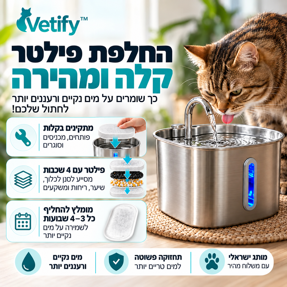 ™Vetify - מזרקת מים